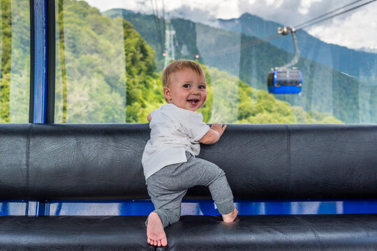 Happy Baby in Cable Car