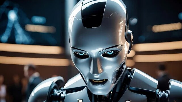 Ai android lookign on camera