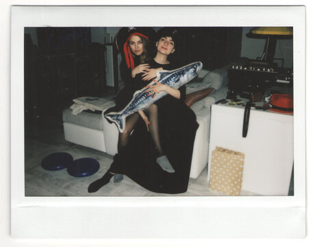 Two Girlfriends Smiling