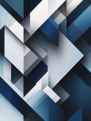 Fototapeta premium Structured geometric background featuring clean shapes in navy blue, gray, and white with balanced layout for governance and stability