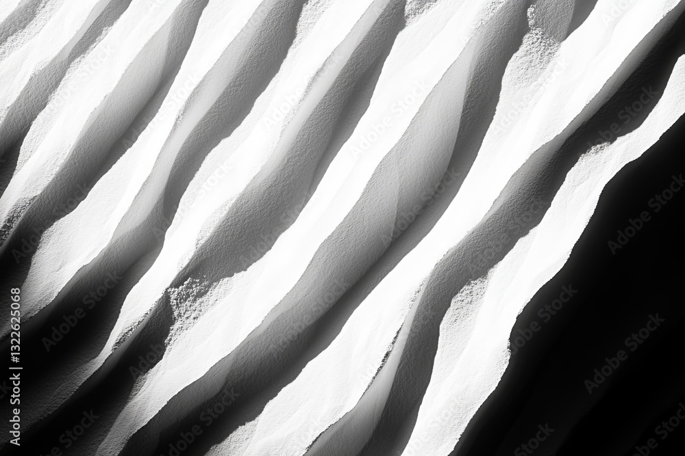 Poster abstract black and white waves in textured surface patterns