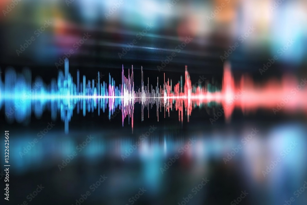 Poster abstract sound waves with colorful visual effects and lights