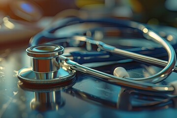 Vibrant Image of Stethoscope for Doctor Checkup on Health