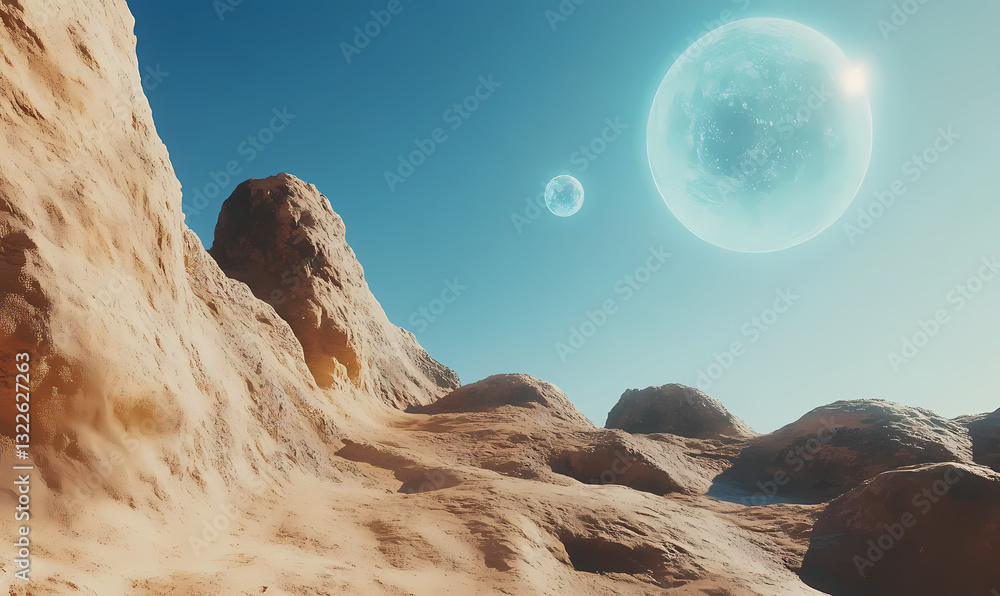 Poster alien world: journey into the unknown with this captivating image of an extraterrestrial landscape u
