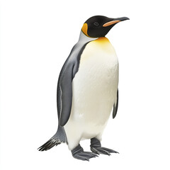 Obraz premium Penguin standing on white background, showcasing its vibrant colors