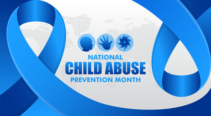 National Child Abuse Prevention Month is April. A time to raise awareness, protect children. Suitable for Banner poster, flyer and background design