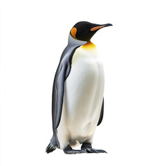 Fototapeta premium Penguin standing on white background, looking serene