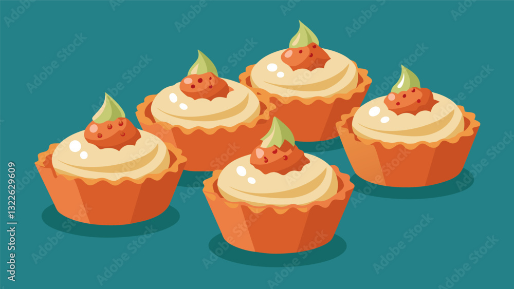 Poster for a touch of sophistication tiny pastry cups filled with rich and creamy crab dip.. vector illustr