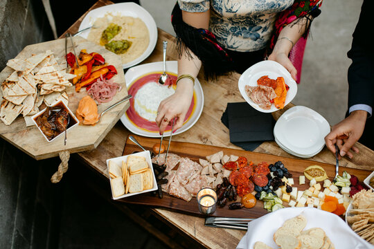 Mediterranean Appetizer Spread at Wedding Reception