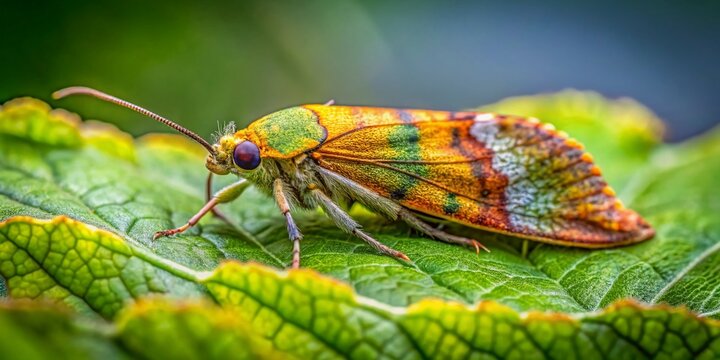 Oak Leaf Roller Moth (Tortrix viridana) on Oak Tree in Leverkusen-Opladen, Germany, June 2020