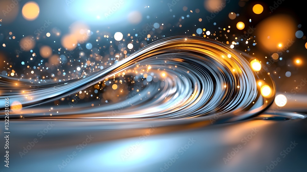 Poster mesmerizing spiraling waves of radiant energy oscillating in hypnotic rhythms and glowing with soft 