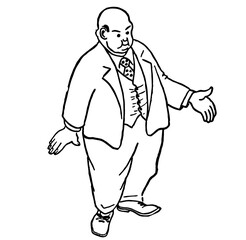 Businessman explains stuff, Retro Vector Illustration