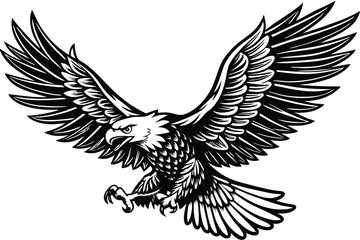 Fototapeta premium Eagle silhouette vector
