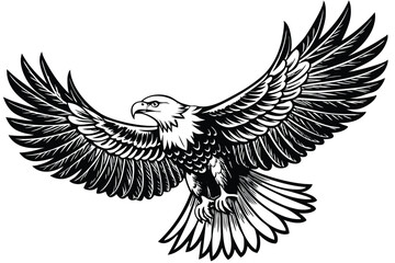 Obraz premium Bald eagle silhouette Vector illustration