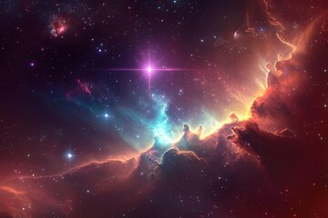 Fototapeta premium A breathtaking nebula surrounded by twinkling stars.