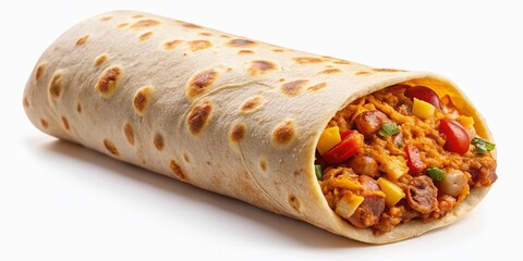 Panoramic View of Delicious Burrito Bread, Food Photography