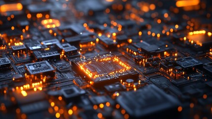 Artificial intelligence with glowing lights - ai