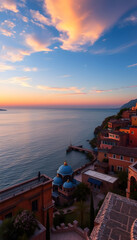 Obraz premium Digital mural. Seascape at sunset. Photo wallpapers. The fresco. with white shades