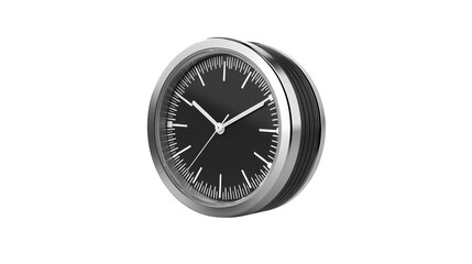 Striking contrast, black clock face on vibrant green background creates a captivating visual