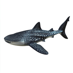 Fototapeta premium whale shark with distinctive patterns on white background