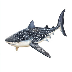 Fototapeta premium Whale shark illustration on white background, showcasing its unique patterns