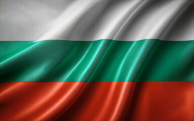 Obraz premium Waving Bulgaria National Flag Illustration in close up, part 4