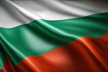 Obraz premium Waving Bulgaria National Flag Illustration in close up, part 3