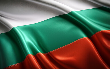 Obraz premium Waving Bulgaria National Flag Illustration in close up, part 1