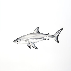 Fototapeta premium white shark isolated on white background