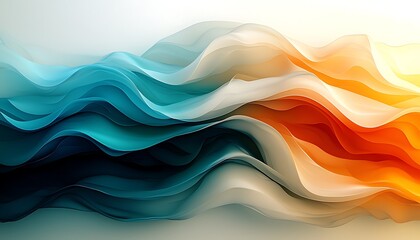 Fototapeta premium Abstract illustration showing flowing waves of various colors across space