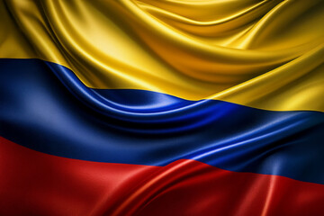 Waving Colombian National Flag Illustration in close up, part 6
