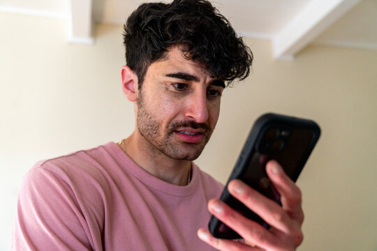 Close up looking at cellphone 