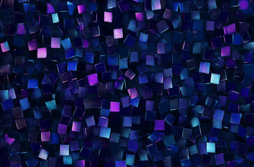 design of small iridescent dots in blue and purple on a dark backdrop, creating a glittering pattern ideal for modern or futuristic styles, or as a digital texture for creative projects