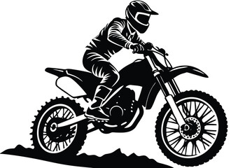 Black Silhouette Motocross Dirt Bike