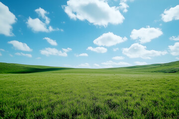 Fototapeta premium A Wide, Expansive Green Lawn Under Natural Lighting