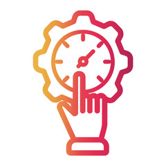 on time Line Gradient Icon