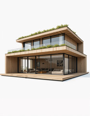 Timber Living – Stunning Wooden House Illustrations for Sustainable Architecture & Nature Retreats