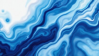 Obraz premium Abstract Blue Flowing Liquid Art with Swirling Marble Pattern Backgrounds
