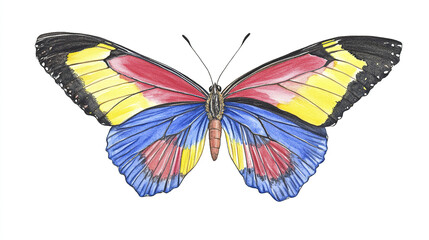 Obraz premium Colorful watercolor butterfly with vibrant wings