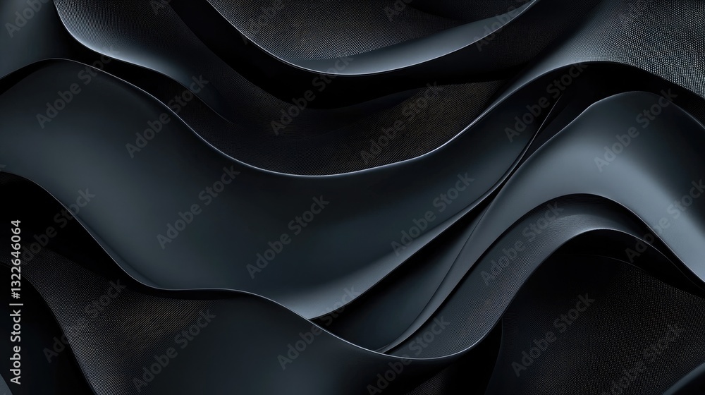 Poster abstract dark gray wavy 3d rendered background texture image