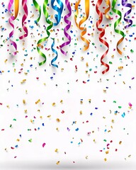 colorful confetti on white background
