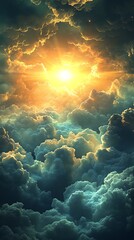 Heavenly sunrise, cloudscape, hope