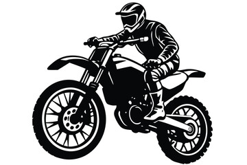 motorbike silhouette illustration black and white
