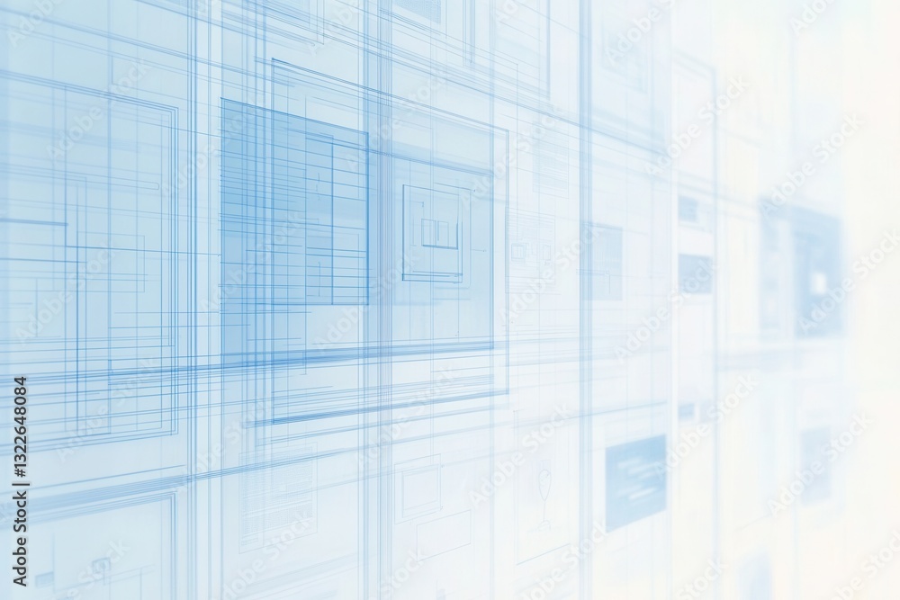 Poster Sleek UIUX wireframe style background with transparent elements and design mockups for digital branding resources