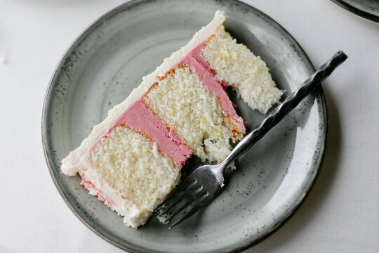 Closeup of a Wedding Cake Slice