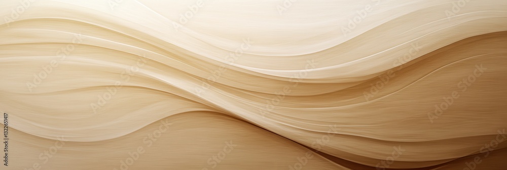 Poster warm wooden texture featuring soft flowing lines in beige and brown tones with an elegant gradient f