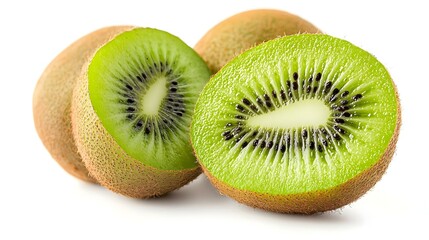 Ripe fresh kiwi isolated on white background