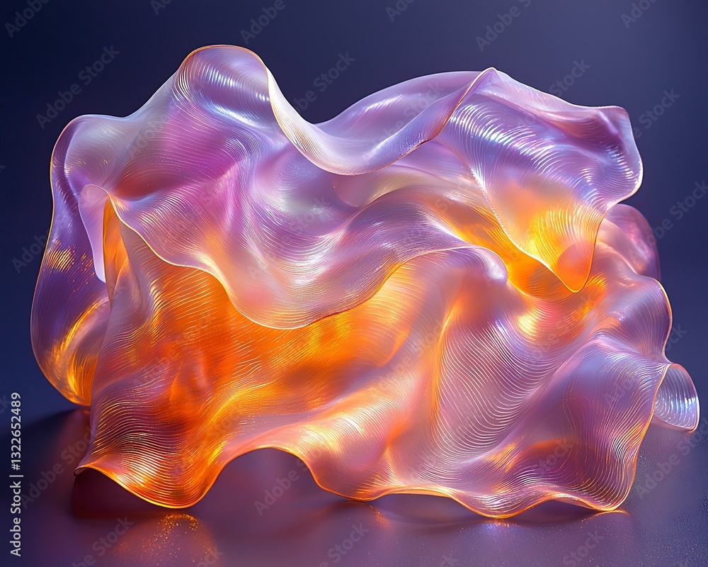 Poster abstract translucent layered form with beautiful light and color