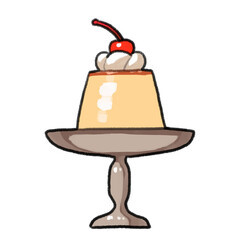 レトロなプリンのイラスト