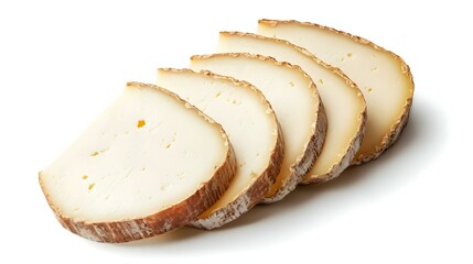 slices of cheese isolated on white background